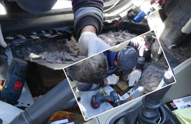 Otomobilin şoför koltuğu altında beş kilo eroin ele geçirildi