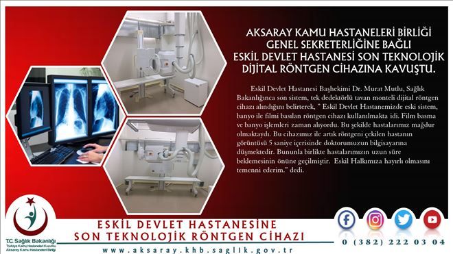 Eskil Devlet Hastanesine Son Teknolojik Röntgen Cihazı