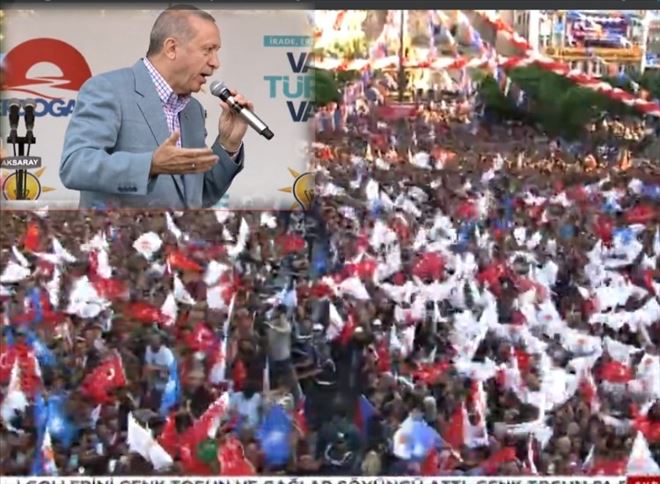Recep Tayyip Erdoğan Aksaray´da Halka Hitap Ediyor