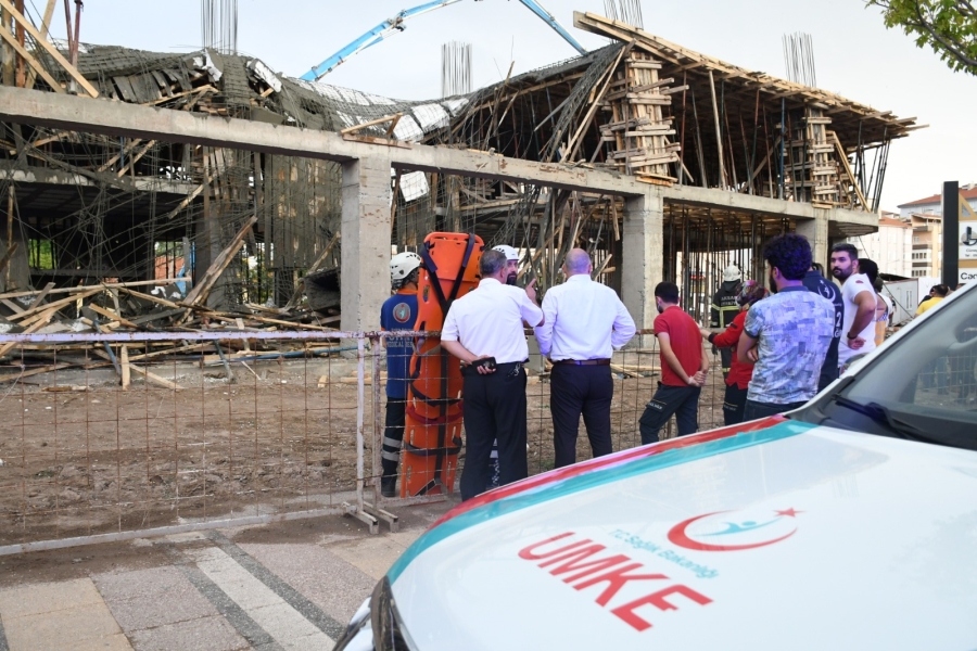 Aksaray'da Bir inşaatta göçük meydana geldi 2 kişi yaralandı